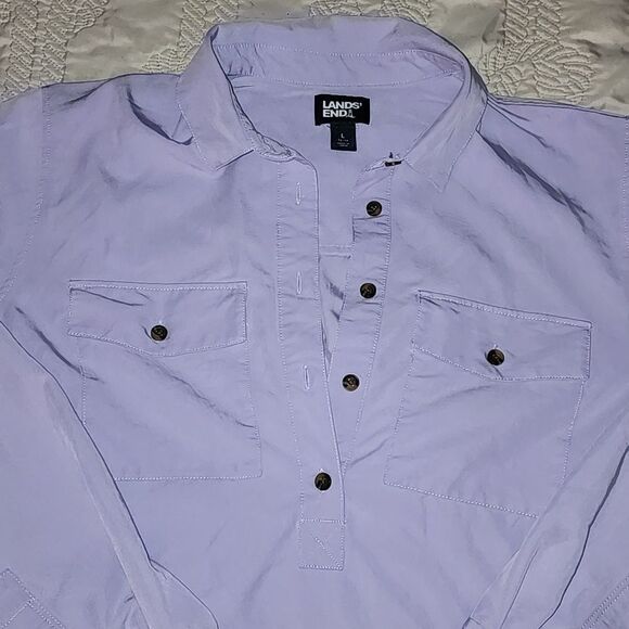 LL Bean lilac Long Sleeve Tunic Top size 14 - Picture 3 of 12